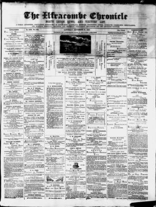 cover page of Ilfracombe Chronicle published on September 18, 1880