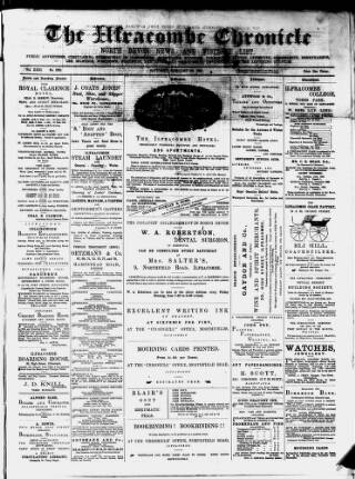 cover page of Ilfracombe Chronicle published on February 28, 1891
