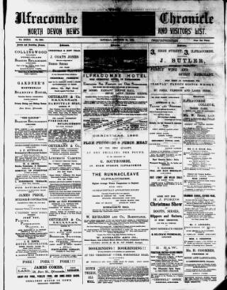 cover page of Ilfracombe Chronicle published on December 30, 1893