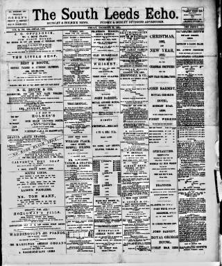 cover page of South Leeds Echo published on December 30, 1892