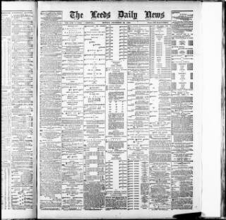 cover page of Leeds Daily News published on December 30, 1889