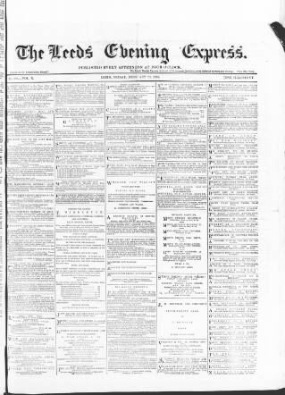 cover page of Leeds Evening Express published on February 28, 1868