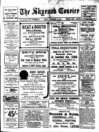 cover page of Skyrack Courier published on September 18, 1914