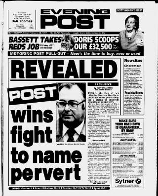 cover page of Nottingham Evening Post published on February 28, 1997