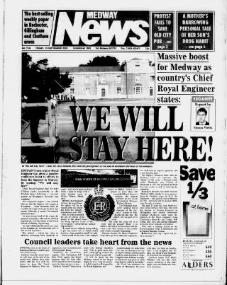 cover page of Medway News published on September 18, 1998
