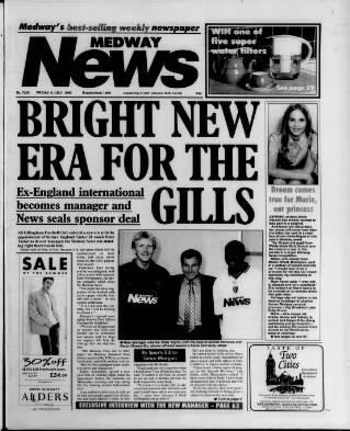 cover page of Medway News published on July 9, 1999