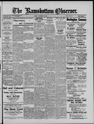 cover page of Ramsbottom Observer published on November 30, 1945
