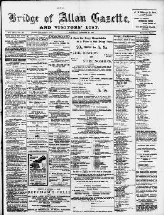 cover page of Bridge of Allan Gazette published on November 30, 1901