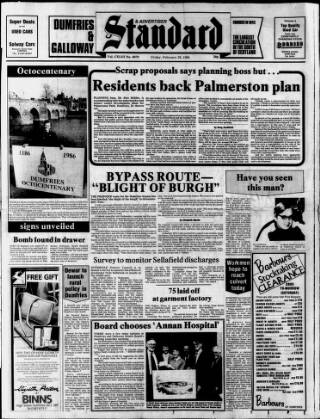 cover page of Dumfries and Galloway Standard published on February 28, 1986