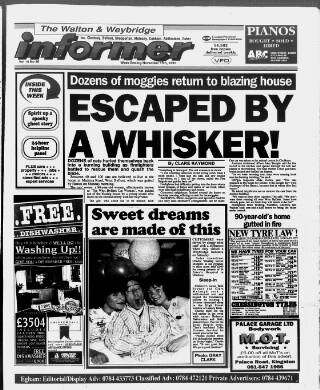 cover page of Walton & Weybridge Informer published on November 15, 1991