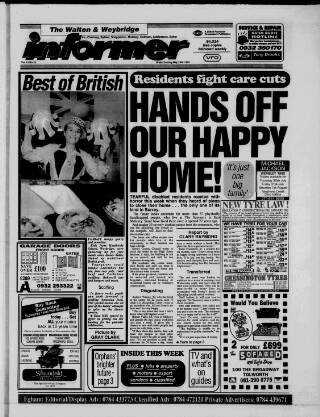 cover page of Walton & Weybridge Informer published on May 29, 1992
