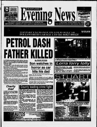 cover page of Heartland Evening News published on November 30, 1999