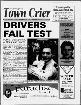 cover page of Huntingdon Town Crier published on December 30, 1997