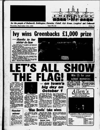 cover page of Bedworth Echo published on September 18, 1980