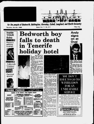 cover page of Bedworth Echo published on July 6, 1989