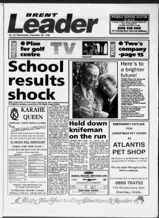 cover page of Brent Leader published on December 30, 1992