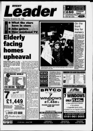 cover page of Brent Leader published on November 30, 1995