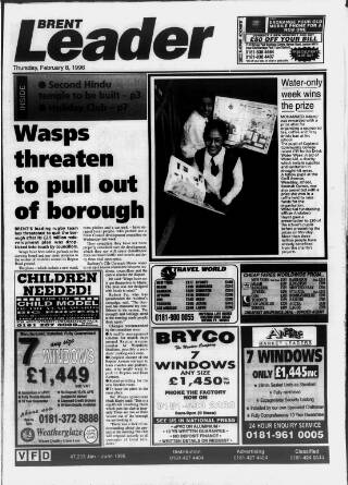 cover page of Brent Leader published on February 8, 1996