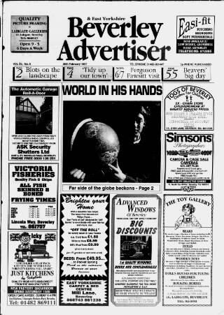 cover page of Beverley Advertiser published on February 28, 1997