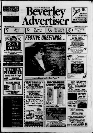 cover page of Beverley Advertiser published on November 19, 1999