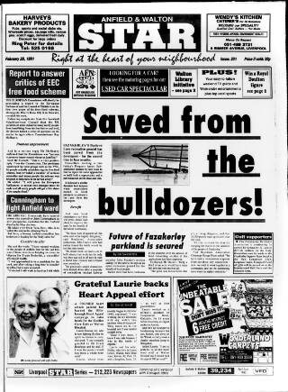 cover page of Anfield & Walton Star published on February 28, 1991