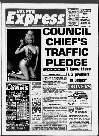 cover page of Belper Express published on November 30, 1989