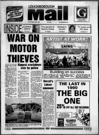 cover page of Loughborough Mail published on November 15, 1990