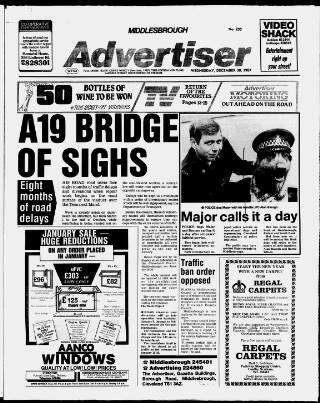 cover page of Middlesbrough Herald & Post published on December 30, 1987