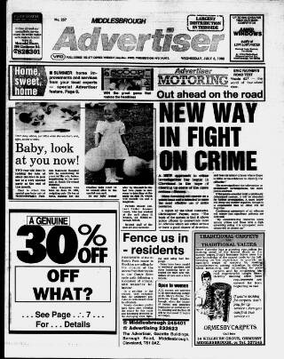 cover page of Middlesbrough Herald & Post published on July 6, 1988