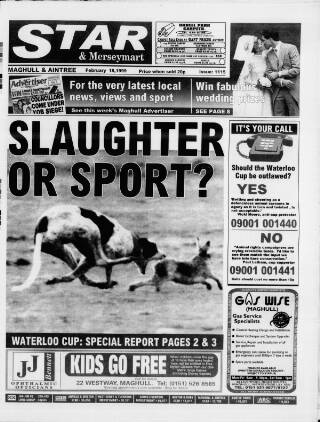 cover page of Maghull & Aintree Star published on February 18, 1999