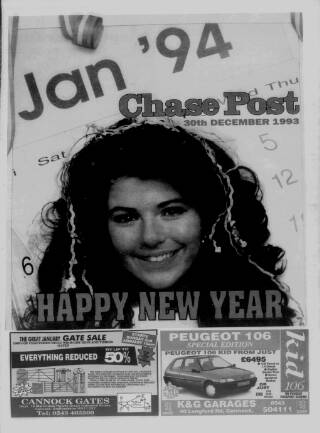 cover page of Burntwood Post published on December 30, 1993