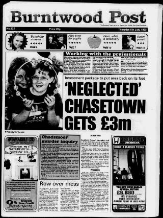 cover page of Burntwood Post published on July 6, 1995