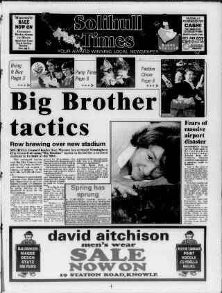 cover page of Solihull Times published on December 30, 1994