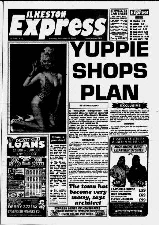 cover page of Ilkeston Express published on November 30, 1989