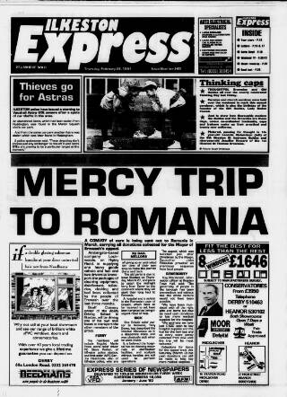 cover page of Ilkeston Express published on February 28, 1991