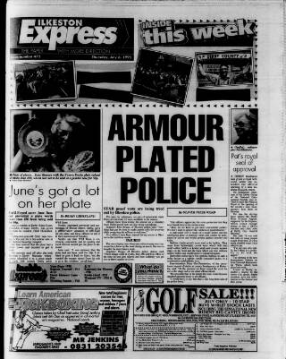 cover page of Ilkeston Express published on July 6, 1995