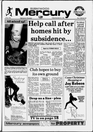 cover page of Burntwood Mercury published on November 30, 1990