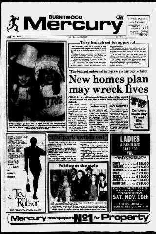 cover page of Burntwood Mercury published on November 15, 1991