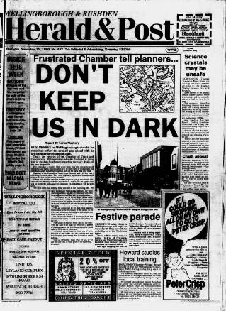 cover page of Wellingborough & Rushden Herald & Post published on November 15, 1990