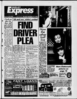 cover page of Ripley Express published on September 14, 1995