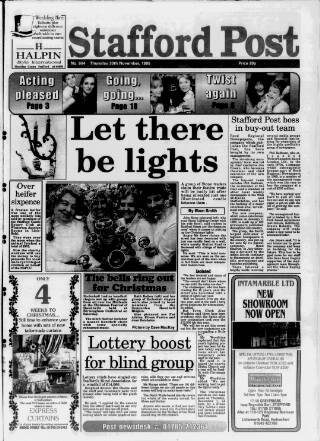 cover page of Stafford Post published on November 30, 1995