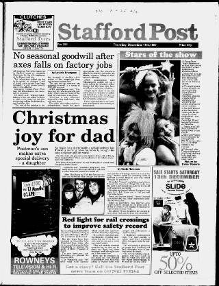 cover page of Stafford Post published on December 11, 1997