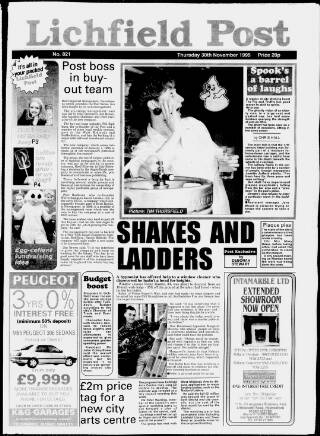 cover page of Lichfield Post published on November 30, 1995