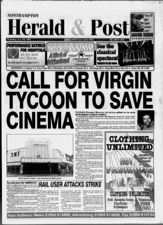 cover page of Northampton Herald & Post published on July 6, 1995