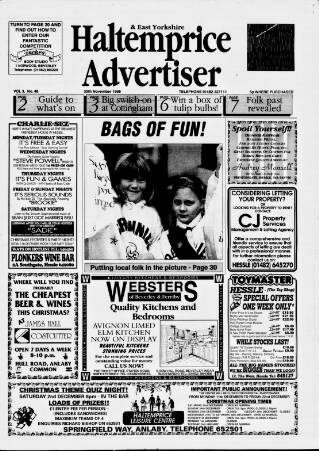 cover page of Haltemprice & East Yorkshire Advertiser published on November 30, 1995