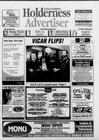 cover page of Holderness Advertiser published on February 18, 1999