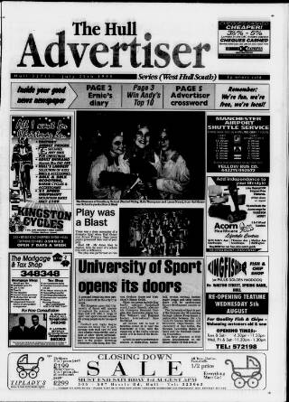 cover page of West Hull Advertiser published on July 29, 1998