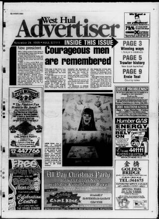 cover page of West Hull Advertiser published on November 24, 1999