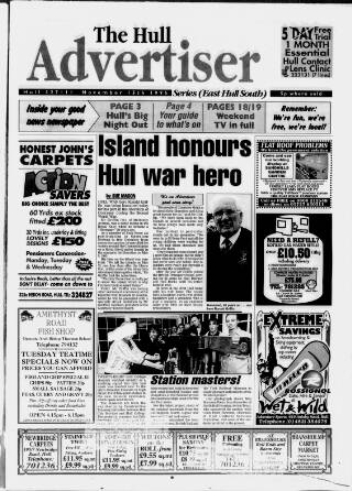 cover page of East Hull Advertiser published on November 15, 1995