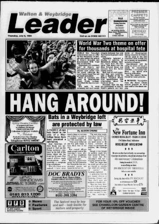 cover page of Walton & Weybridge Leader published on July 6, 1995